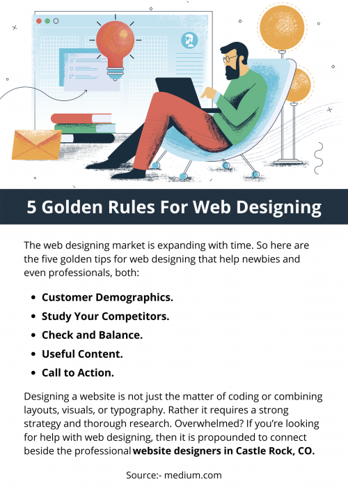 The web designing market is expanding with time. Therefore, people are taking more interest in the respective field. Before starting a website one must think about what he is going to offer the people and what will be the purpose of the website. Make your site more user-friendly by keeping it simple and minimalist enough to understand for the visitors. Use the right and effective call to action. Always create unique web content. Overwhelmed? If you’re looking for help with web designing, then it is propounded to connect beside the professional website designers in Castle Rock, CO. To know more visit here https://advdms.com/web-designing-services-castle-rock-co/