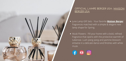 Official Maison Berger USA website. Enjoy Free Shipping at $99. Shop scented candles, reed diffusers, catalytic lamps, Car Diffusers, and Mist Diffusers. French passion for the arts, science and home fragrance. Our Master perfumers in Grasse guarantee the quality of our products. and more. Enjoy Free Shipping at.

Please Visit at:- https://maison-berger.com/

Pure - We've expanded our Pure collection with new, whimsical graphics and tried & true Maison Berger fragrances

Find Your Way Around Our Fragrances - Take this quick quiz to find the perfect Maison Berger fragrance for yourself or a friend.

Savory Tangerine - This limited-edition fruity and herbal fragrance will fill your space with a joyful atmosphere. Imbue your home with citruses, basil, mint, oakmoss, and patchouli.