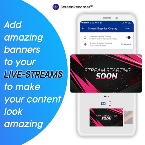 A lot of banners available for you to choose from. Banners available in portrait as well as landscape mode. Download the Screen Recorder app now. https://appscreenrecorder.com/
