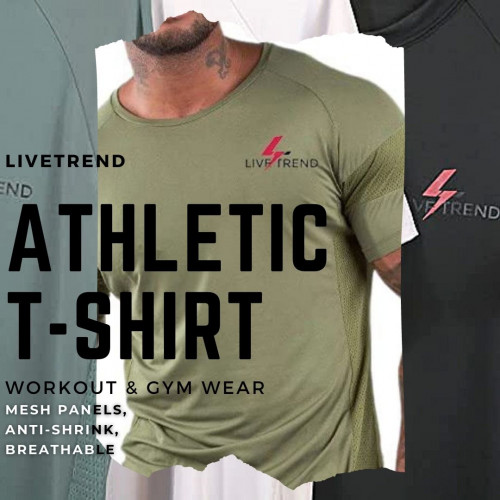 ⭕️ SEAMLESS SPORTS T-SHIRT: Specifically designed for intense sports activities or even for casual everyday wear
⭕️ QUALITY MATERIAL: The gym t-shirt is manufactured and designed with premium polyester and spandex, 
⭕️ COMFORTABLE FIT: The quick-dry gym wear ensures complete comfort and glides smoothly over the natural body contours.
⭕️ VERSATILITY: The anti-shrink, short sleeve exercise t-shirt with mesh panel offers restriction-free movement with superior comfort all day long
⭕️PRODUCT SPECIFICATIONS: Live Trend Athletic Mens T-shirt in off-white is available in different sizes and colors.