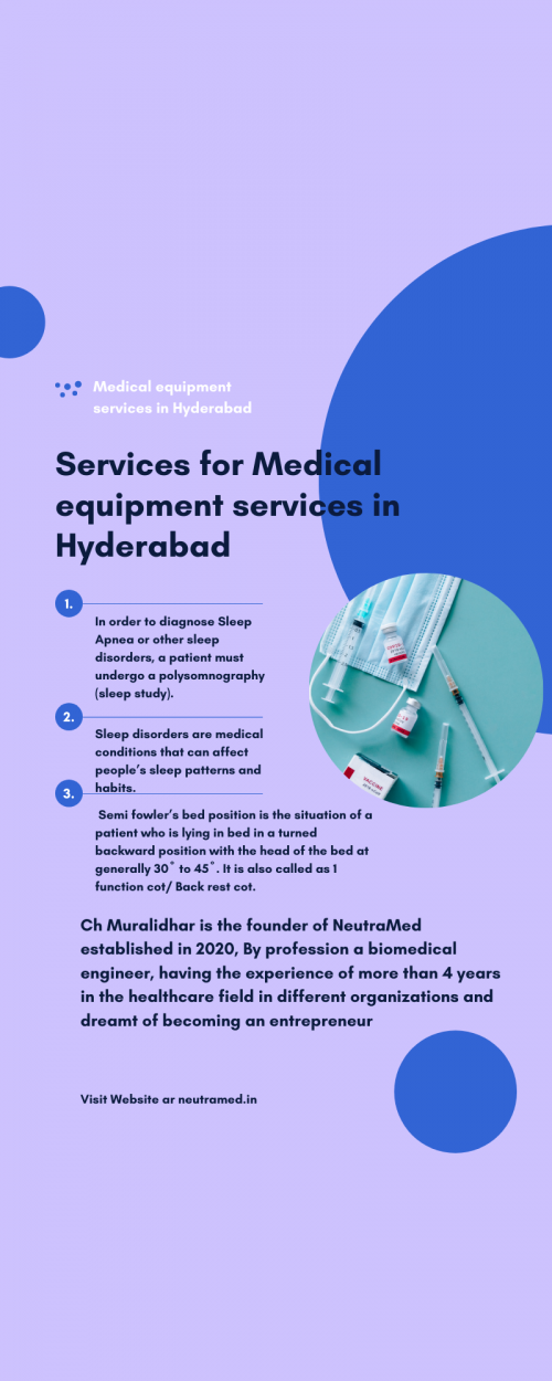 Neutramed Healthcare provides good healthcare products to ease the recovery. We are available at the doorstep for patients as per their convenience at the time of need. Just contact us +91-9010214945 for medical equipment dealers in Hyderabad.We provide rental services and also nursing care at home. Website: https://neutramed.in/