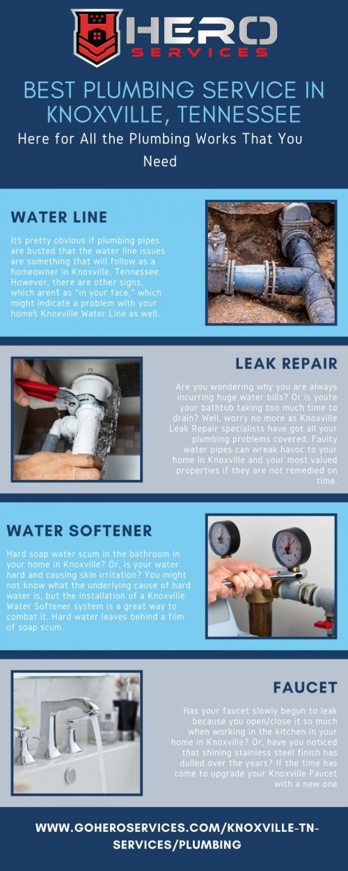 Visit us at - https://goheroservices.com/knoxville-tn-services/plumbing/
Are you troubled at plumbing in your Knoxville, TN homes? Problems with plumbing happen when you don't expect them to. Plumbing emergencies come with no alerts or heads up; that is why when it comes to your plumbing system, you need to be prepared for something.