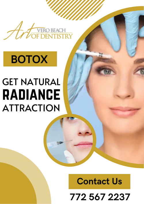 Want to shine all day long? At Vero Beach Art of Dentistry, we use botox to decrease the appearance of facial wrinkles which will transform your old look into a classy slim face. To know more information, call our professionals @ 772 567 2237.