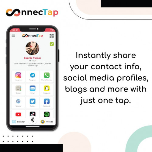 Share your information, social media links, blogs, etc with ConnecTap. It is the next generation NFC Digital Business Card. Create your profile, add social media profiles on the app. Activate connecTap NFC tag and share your information with anyone in a tap. Grab your ConnecTap today and connect with anyone you meet. It makes networking convenient and faster. Install the app from play store. https://play.google.com/store/apps/details?id=com.connectap.socialapp