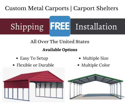 we strive to provide the shelter that best provides a solution for you! If you wish to purchase the best weather-tested products on the market, certainly custom metal carports are the most suitable option. Customize your metal carport, garage, barn or commercial building with free delivery and installation. Visit our website or call us for queries. 844-337-4137