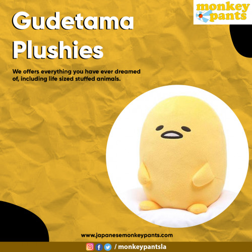 Gudetama is the wildy popular lazy egg character from Sanrio. This lazy egg won't be getting up to do anything productive today, or tomorrow, or the next day.