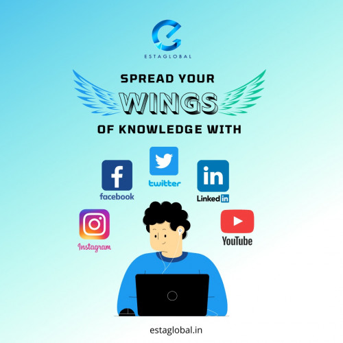 Spread your wings of knowledge with Social Media.

#EstaGlobal #socialmedia #Facebook #instagram #digitalmarketingagency #kolkatadigitalmarketing #digitalmarketing #socialmediamarketing #trending