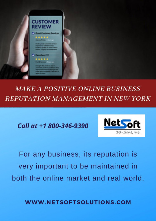 Take your business level-up with a positive Online Business Reputation Management in New York. Your online character, as a general rule, is also as critical as your prominence.

http://www.netsoftsolutions.com/business-reputation-management/