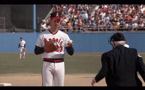 Naked Gun umpire pitcher cheating 1988