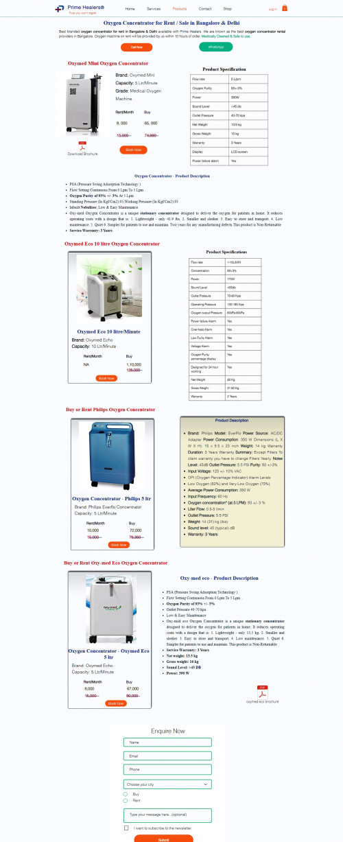 Get high quality oxygen concentrator for sale or rent. Prime Healers offers the high-quality oxygen concentrator for rent in Bangalore & Delhi. Contact Now

https://www.primehealers.com/oxygen-concentrator

Prime Healers is the most reliable Home Health Care Service provider and medical equipment supplier. We provide high quality, branded and highly efficient medical equipment on rent and sale in Bangalore at best price. Our experts provide high quality home health care services and cater to the specific needs of each client. Quality is our motto. Our efforts is towards providing high quality care in patient home which is proven to be very effective and leads to quick recovery of the patient.

#OxygenCylinderOnRent #OxygenCylinderForHome #HospitalBedsForRent #HospitalBedPrice #OxygenConcentratorForRent #BipapMachineCost #BipapMachineForRentInBangalore #WheelChairOnRent #MedicalBedOnRent #OxygenMachineForRent #BuyOxygenConcentrator #BuyOxygenCylinder #BuyHospitalbed #BuyBiPAP #BuyCPAP #BuyAirbed #BuyHospitalEquipment #Healthtips #Sponsoredpostsiteshealthniche