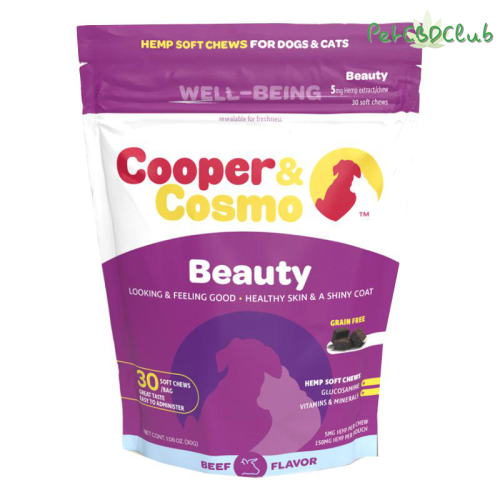 Cooper&Cosmo – CBD Pet – Beauty Pet Chews – Beef Flavor – 5mg