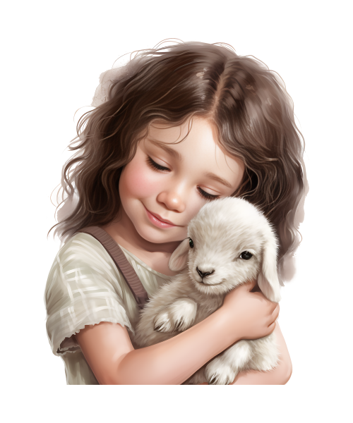 cute child hugging sheep 4