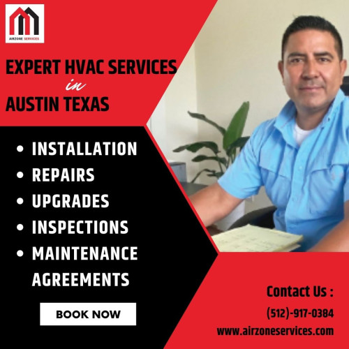 From HVAC installation & maintenance to HVAC Repair, You can count on Airzone Services. The #1 rated local HVAC services company in Austin, TX. Ask for an estimate today! Call us at (512)-917-0384 or visit us at https://www.airzoneservices.com/.