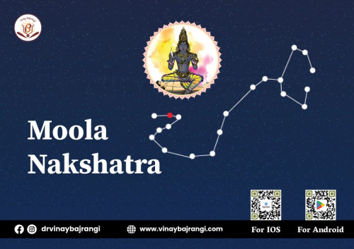 Moola Nakshatra, symbolized by a root or tied bunch of roots, is the 19th constellation in Vedic astrology. It bestows strong willpower, determination, and a deep connection to one's roots. Individuals born under Moola Nakshatra may face challenges that lead to transformation and spiritual growth. Their tenacity helps them overcome obstacles, ultimately achieving success.  If you are looking Online horoscope matching for marriage contact us. For more info visit: https://www.vinaybajrangi.com/nakshatras/moola-nakshatra.php | https://www.vinaybajrangi.com/marriage-astrology/kundli-matching-horoscopes-matching-for-marriage.php | https://www.vinaybajrangi.com/services/online-report/business-partnership-compatibility.php