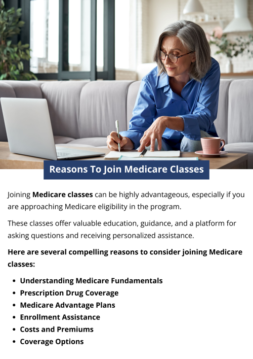 Joining Medicare classes provides essential education and guidance about Medicare benefits, coverage options, and enrollment procedures. These classes help you understand the complexities of Medicare, make informed decisions, and avoid potential penalties. You'll gain insights into cost considerations, prescription drug coverage, and special enrollment periods. To know more visit here https://www.capitalbluemedicare.com/wps/portal/capm/home/what-is-medicare/seminar