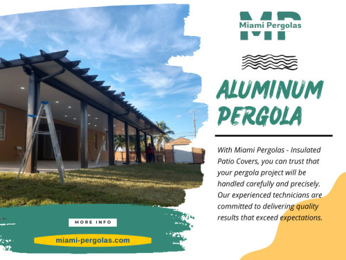 Every homeowner has a unique vision for their pergola, so finding an Aluminum Pergola contractor who can bring that vision to life is crucial. 

Official Website: https://miami-pergolas.com/
For More Information Visit Here: https://miami-pergolas.com/pergola/
Google Business Site: https://miami-pergolas-insulated-patio.business.site

Address: 11940 sw 212th st, Miami Fl, 33177, United States
Tell: 7869912423

Find us on Google Map : http://maps.app.goo.gl/gXeZNakr8LXiCpnRA

Our Profile: https://gifyu.com/miamipergolas
More Images: 
https://tinyurl.com/mr28ycjn
https://tinyurl.com/2p83ue8c
https://tinyurl.com/4c8y6vps
https://tinyurl.com/bdhrsm94