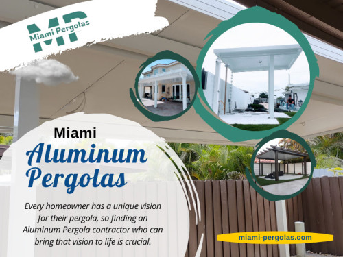Our competitive pricing structure and commitment to quality ensure that you get the best value for your money with our Miami Aluminum Pergolas.

Official Website: https://miami-pergolas.com/
For More Information Visit Here: https://miami-pergolas.com/pergola/
Google Business Site: https://miami-pergolas-insulated-patio.business.site

Address: 11940 sw 212th st, Miami Fl, 33177, United States
Tell: 7869912423

Find us on Google Map : http://maps.app.goo.gl/gXeZNakr8LXiCpnRA

Our Profile: https://gifyu.com/miamipergolas
More Images: 
https://tinyurl.com/2w368s5x
https://tinyurl.com/mr28ycjn
https://tinyurl.com/2p83ue8c
https://tinyurl.com/bdhrsm94
