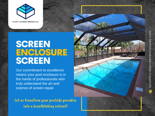 DIY projects generally demand significant time and effort. Installing a screen enclosure screen is no exception. Evaluating whether you have the time and resources to complete the project is essential. Professional installation, on the other hand, can save you time and ensure a quicker setup.

Official Website : https://southfloridascreenenclosures.com/

Duany Screen Repair Inc.
Address: 3840 NW 176th ST, Miami Gardens, Florida 33055, USA
Phone: 786-623-9063

Find Us On Google Map: http://maps.app.goo.gl/AHDB2HzES8wNEezr5

Our Profile: https://gifyu.com/screenenclosures

More Photos:  

https://is.gd/jCGenx
https://is.gd/MLIIFM
https://is.gd/yGwExJ
https://is.gd/jfcCFd