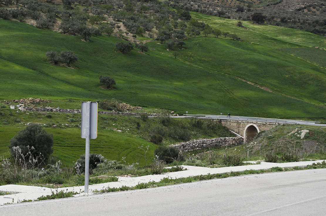 Rider on a bridge near Villanueva de la Concepcion