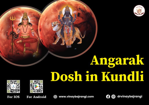 Angarak Dosh, also known as Mangal Dosha, is a Vedic astrology concept indicating malefic influence of Mars in one's birth chart. It's believed to bring challenges in marriage and relationships. Individuals with Angarak dosh in kundli may experience conflicts and obstacles. Remedies include performing specific rituals, wearing gemstones, or seeking astrological guidance. Consultation with an astrologer can provide personalized insights and remedies. If you are looking Numerology as per date of birth contact us. For more info visit: https://www.vinaybajrangi.com/astrology-houses/fifth-house.php | https://www.vinaybajrangi.com/kundli-doshas/nadi-dosh.php | https://www.vinaybajrangi.com/services/online-report/business-partnership-compatibility.php