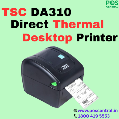 The TSC DA310 Direct Thermal Desktop Printer is a high-quality, compact, and efficient printing solution designed to meet the needs of businesses and organizations in various industries. A fast print speed of up to 4 inches per second ensures efficient and rapid label production, helping your business keep up with demanding printing requirements. It provides excellent print quality with a resolution of 203 dpi, ensuring that your labels and receipts are clear, sharp, and easily scannable. It features 8 MB of flash memory, providing ample storage for fonts, graphics, and other resources needed for printing. Get the TSC DA310 from the POS Central India website at a reasonable cost with free express delivery. Visit https://www.poscentral.in/tsc-da-310-direct-thermal-desktop-printer.html