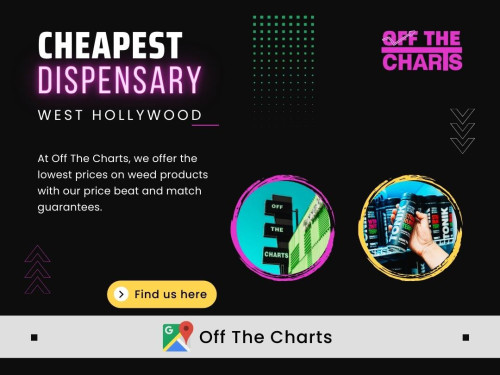 Cheapest dispensary West Hollywood suitable for your cannabis journey. So take the time to research and compare the different dispensaries in your area, and you'll soon find the one for you.

Official Website: https://www.offthechartsshop.com/

Click here for more information: https://www.offthechartsshop.com/locations/otc-west-hollywood

OTC West Hollywood
Address: 8448 Santa Monica Blvd, West Hollywood, CA 90069, United States
Phone: +13234980038

Find Us On Google Maps: http://goo.gl/maps/ZCDEdaq9up2jZx7z5

Our Profile: https://gifyu.com/otcwesthollywood

More Images:
https://tinyurl.com/4sazc6kx
https://tinyurl.com/2p9bjy8j
https://tinyurl.com/mv2wfvs8
https://tinyurl.com/2kkves3p