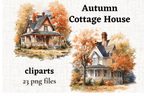 Autumn cottage house