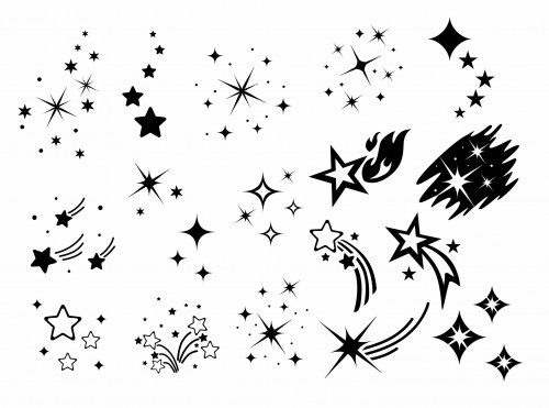 Silhouette star SVG shooting stars SVG Electronic models Laser cutting star outline star cutout file