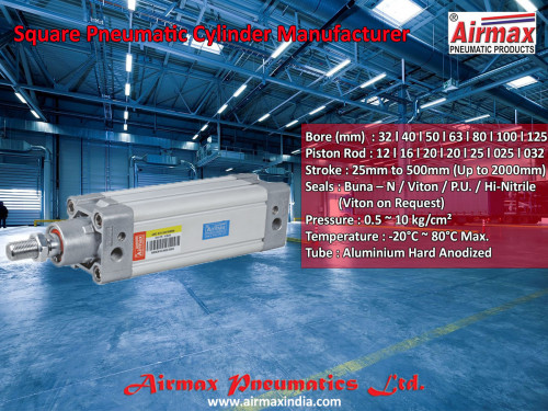 Airmax pneumatics is a one of the Square Pneumatic Cylinder Manufacturer in India.