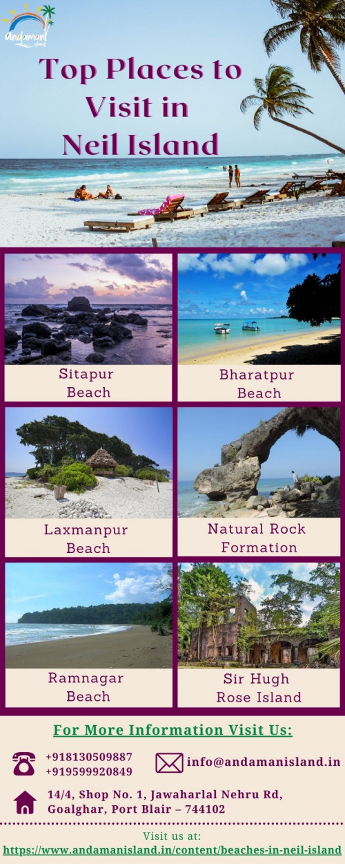 Neil Island in Andaman and Nicobar Islands is a perfect place to visit for relaxation and rejuvenation, a place that never ceases to amaze tourists with its raw beauty. Read about the best beaches at Neil Island, Things to Do, top places to visit in Neil Island, Hotels and More for a perfect holiday.
For more details visit us now: https://www.andamanisland.in/content/beaches-in-neil-island