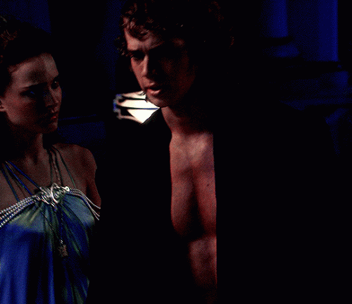 Hayden Christensen as Anakin Skywalker and Natalie Portman as Padme Amidala in Star Wars III: Revenge of The Sith.