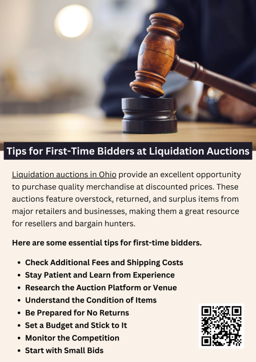 Liquidation auctions in Ohio provide an excellent opportunity to purchase quality merchandise at discounted prices. These auctions feature overstock, returned, and surplus items from major retailers and businesses, making them a great resource for resellers and bargain hunters. However, if you’re new to liquidation auctions, it’s important to understand the bidding process to maximize your chances of getting great deals while avoiding common mistakes. To know more visit here https://www.wyethauctions.com/