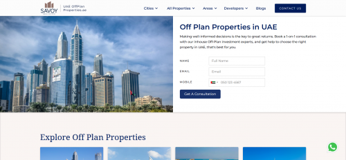 Off Plan Properties in UAE | Buy Profitable Off Plan UAE	Get details about the latest and most lucrative off plan properties in UAE. Get a free consultation to determine the best off-plan projects in UAE.