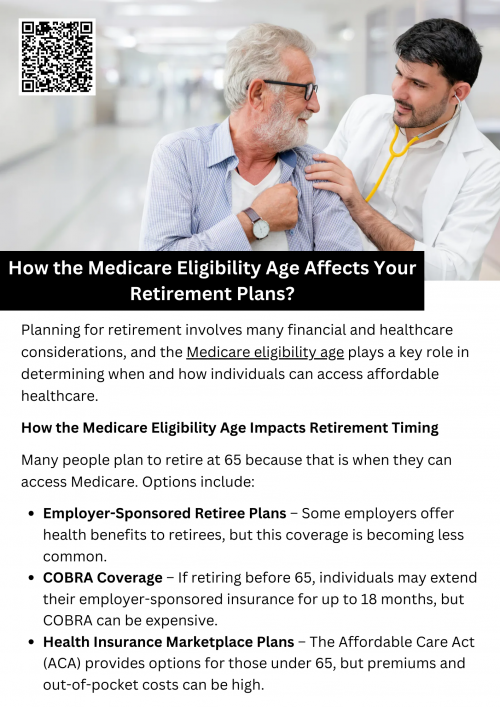 Planning for retirement involves many financial and healthcare considerations, and the Medicare eligibility age plays a key role in determining when and how individuals can access affordable healthcare. Medicare provides essential health coverage for millions of Americans, but eligibility rules can significantly impact retirement timing, expenses, and overall financial security. To know more visit here https://www.capitalbluemedicare.com/wps/portal/capm/home/what-is-medicare/eligibility-enrollment