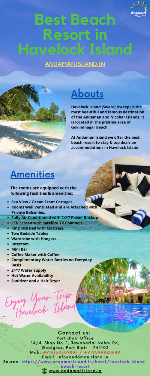 ​Andaman Island offers the best beach resort in Havelock Island, Now Book Havelock Island Beach Resort in Andaman & Nicobar Islands at the lowest price and also find best hotel deals for the Havelock Island Beach Resort.

To know more visit us at: https://www.andamanisland.in/hotel/havelock-island-beach-resort