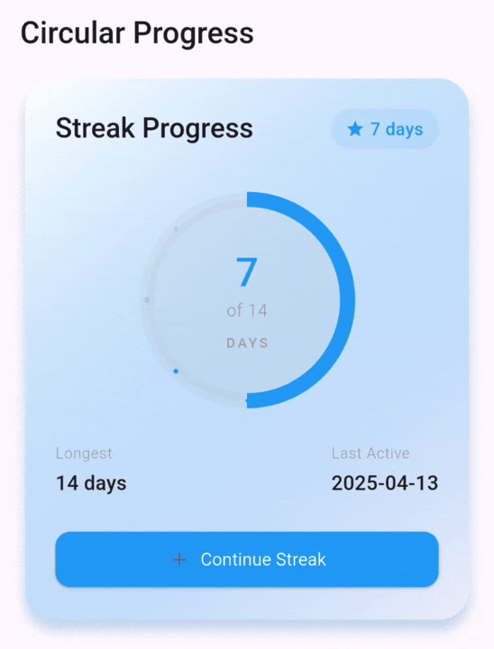 Circular Progress Streak Demo