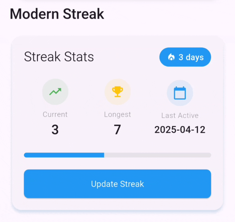Modern Streak Demo