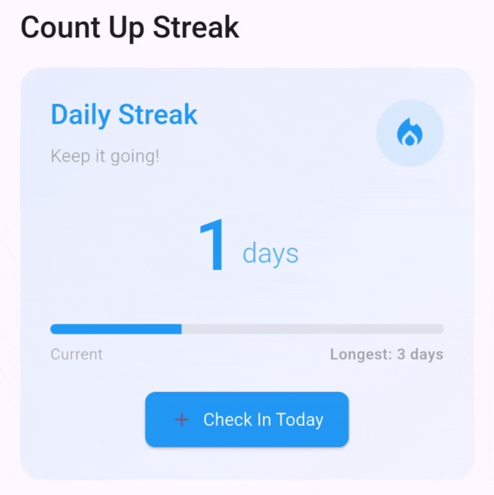 Count Up Streak Demo