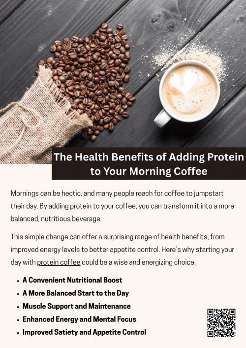 Adding protein to your morning coffee can support muscle health, boost metabolism, and help you feel full longer. It is a convenient way to increase daily protein intake without extra meals. Protein coffee blends the energizing effects of caffeine with the nutritional benefits of protein, making it a smart choice for busy mornings or pre-workout fuel. To know more visit here https://wideawakecoffee.com/caramel-vanilla-protein-coffee/