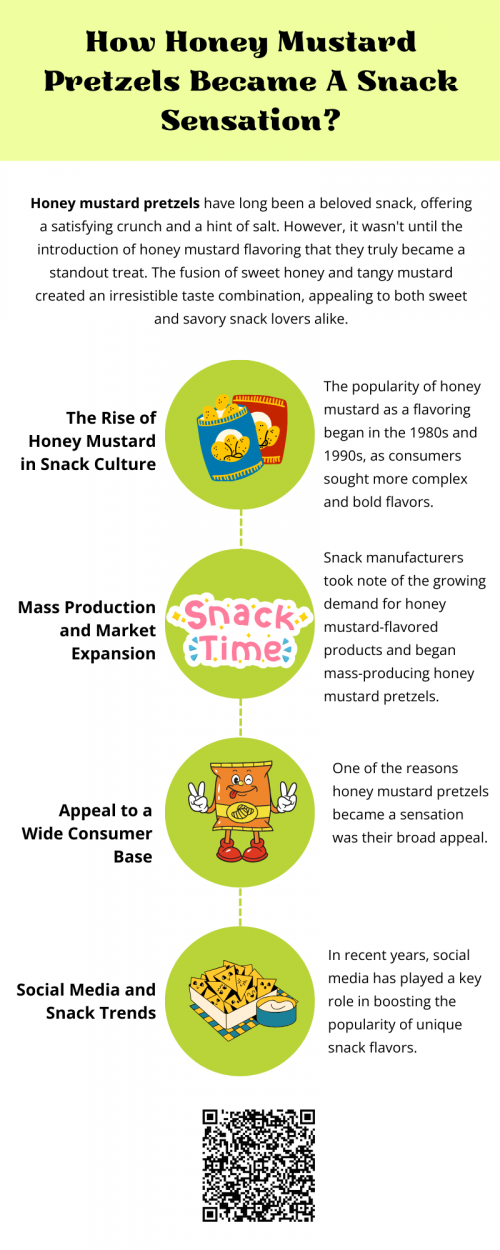 As the snack industry continues to evolve, honey mustard pretzels remain a fan favorite. New variations, including gluten-free and organic options, are catering to health-conscious consumers while maintaining the classic flavor that made them famous. With continued innovation and enduring consumer love, honey mustard pretzels are likely to stay a snack aisle staple for years to come. To know more visit here https://cravnflavor.com/product/cravn-flavor-seasoned-honey-mustard-pretzel-braids-16-oz/
