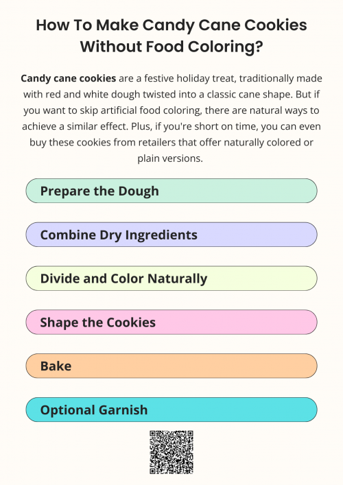 You can make candy cane cookies without food coloring by using beet powder for a natural red hue. Simply prepare a basic sugar cookie dough, divide it, and mix beet powder into one portion. Twist the plain and colored dough together, shape into canes, and bake. If short on time, you can even buy these cookies from retailers! To know more visit here https://cravnflavor.com/product/cravn-flavor-double-stuffed-candy-cane-sandwich-cookies-with-peppermint-creme-15-25-oz/