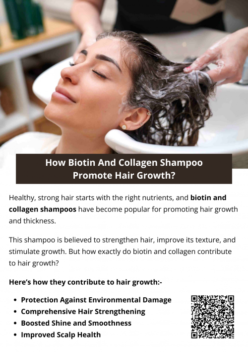 Biotin and collagen shampoo is a valuable addition to any hair care routine, offering multiple benefits for hair strength, thickness, and overall health. Biotin enhances keratin production, while collagen provides essential amino acids and antioxidants that nourish the scalp and hair follicles. When used consistently and combined with a healthy diet and proper hair care, this shampoo can significantly contribute to hair growth and improve hair quality over time. To know more visit here https://topcarebrand.com/product/topcare-beauty-biotin-collagen-shampoo-13-fl-oz/
