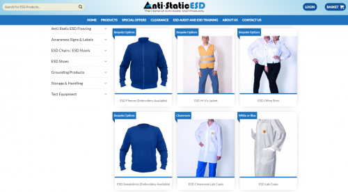Anti Static Clothing is very important in the workplace, so we’ve got a range of ESD Lab Jackets, ESD Lab Coats, ESD Polo Shirts... ideal for your business.

Read more:- https://www.antistaticesd.co.uk/product-category/esd-anti-static-clothing/

When it comes to finding top quality ESD products, look no further than our team at Anti-Static ESD. As purveyors of the finest quality ESD stock in Europe, we take our role as one of the leading suppliers of quality static control products incredibly seriously. It is this dedication and professionalism that makes us one of the best choices around for all of your anti static products needs.
 
#antistaticmat #esdmat #antistaticbag #ESDClothing #esdflooring #antistaticfloortiles #esdfloortiles #esdchair #esdworkbench #esdbench #staticshieldingbags