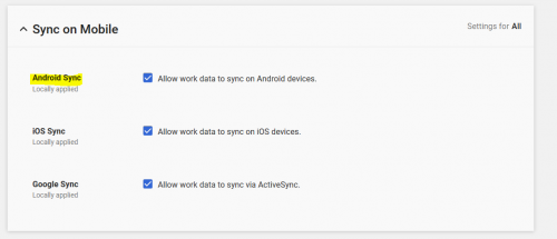 G Suite Android Sync