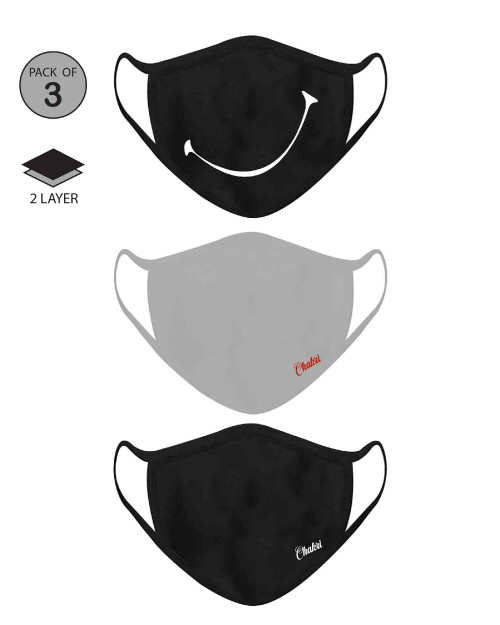 smile black, logo black, logo white mask